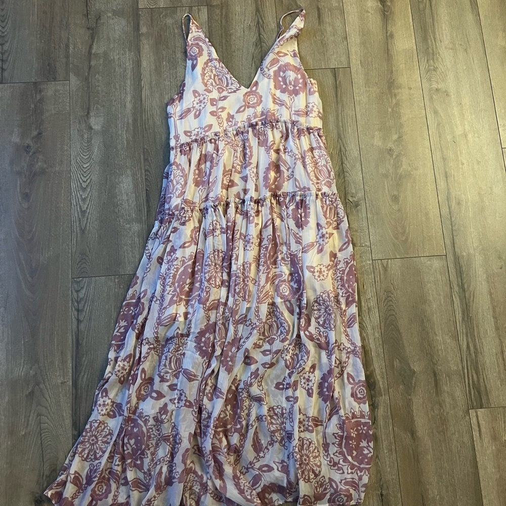 Free People Purple and Cream Maxi Dress